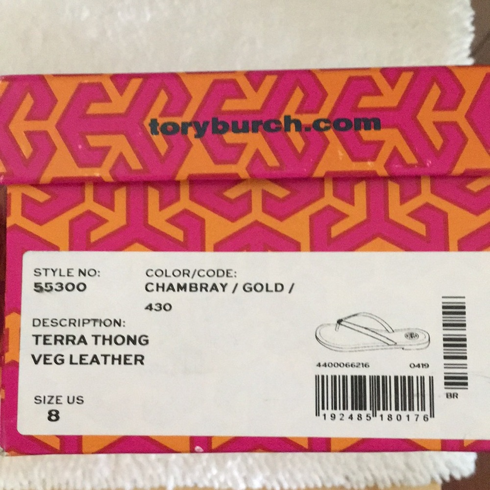 Tory Burch Chambray Terra Thong Veg Leather - Picture 7 of 7